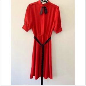 Vtg L.T.D. by Roberta Red Polka Dot Dress